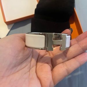 Hermes clic clac bracelet gm in blanc